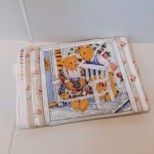 Vtg Blumgart Teddy Bear Panel Fabric-Linda Griffith-1995-Quilting Cotton-2 Yds